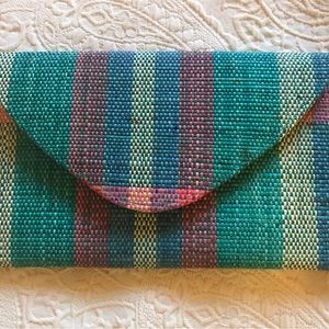 Multicolored Weave Clutch
